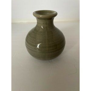 Small Moss Green Vase, No marks, Perfect